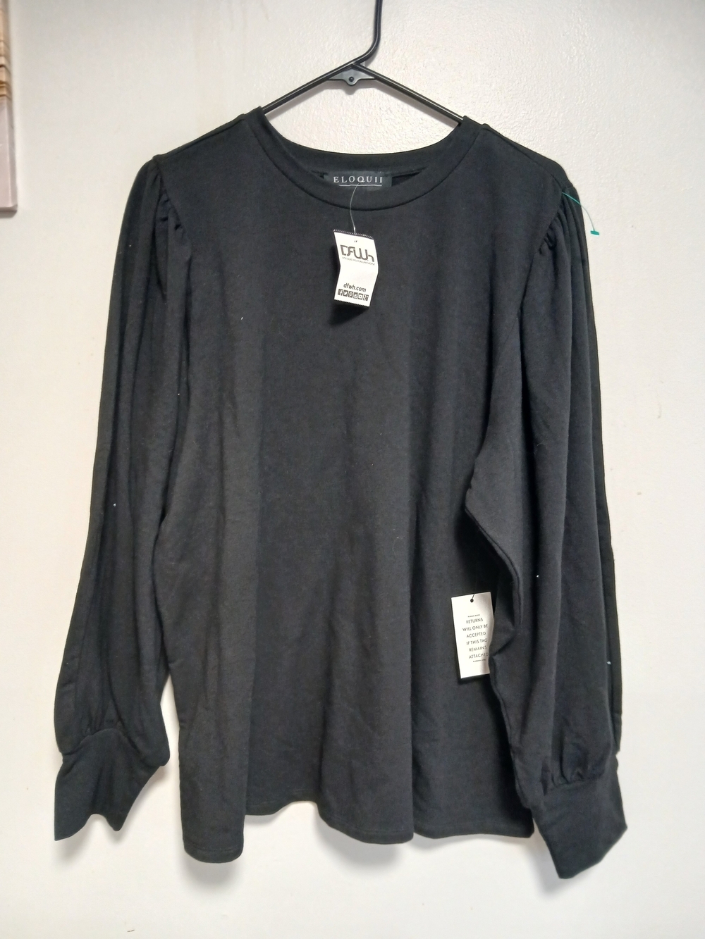 Eloquii Black Puff Sleeve Top